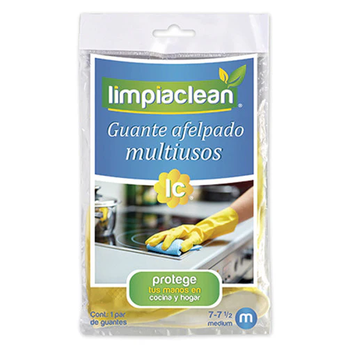 Guantes Afelpado Multiusos Amarillo LIMPIACLEAN 