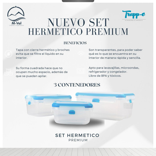 Hermetico Rectangular 3Pzas MVAL